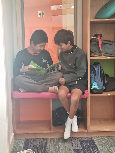 Quiet reading nook upstairs in Pōhutukawa