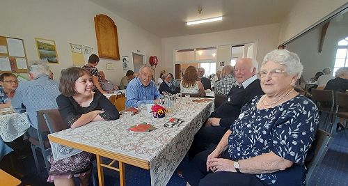 Oxford Union Church parish members enjoying a celebratory lunch.