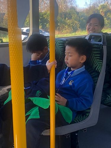 Tired after a busy day at the playground 