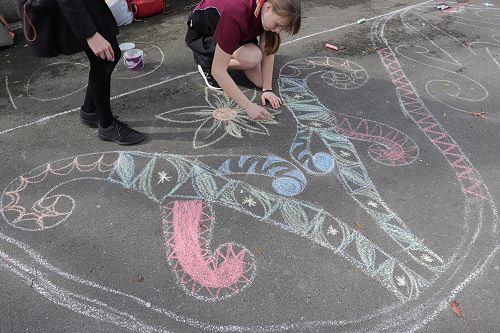 Students taking part in cultural diversity week.