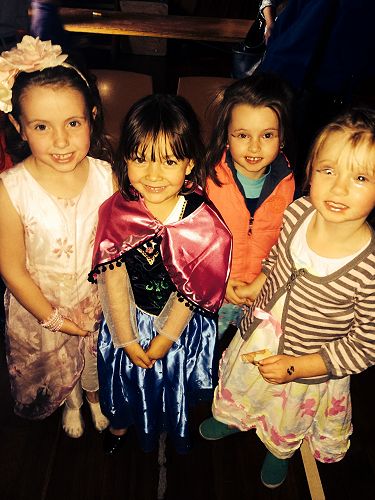 Georgia Gee, Jessica Hunt, Phoebe Macniven and Georgia Macniven having a great time at the disco.