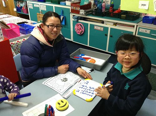 Vesper explained to her Mum how she has moved from Stage 1 to Stage 2 this term. What a clever mathematician.