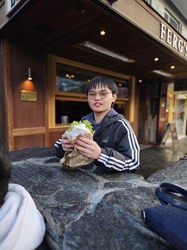 Perry Lau at the famous Fergburger.