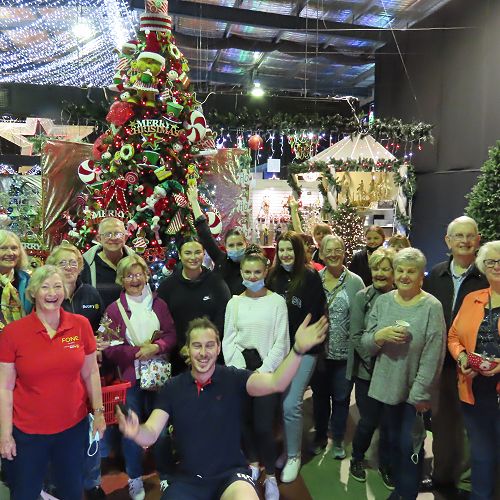 Part of the happy crowd pictured with Andrew Marks at the end of the evening.