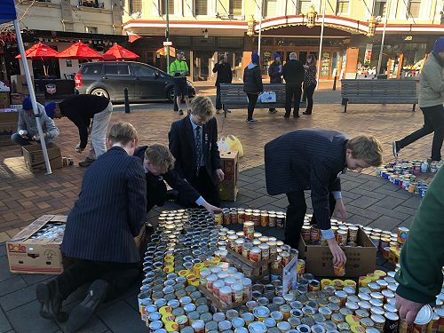 Delivering the cans to the Octagon