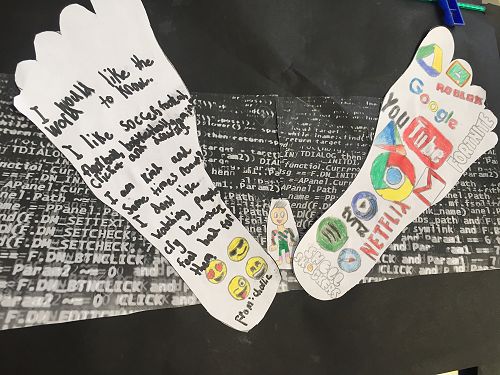 Pohutukawa students have been creating artwork to represent their digital footprints