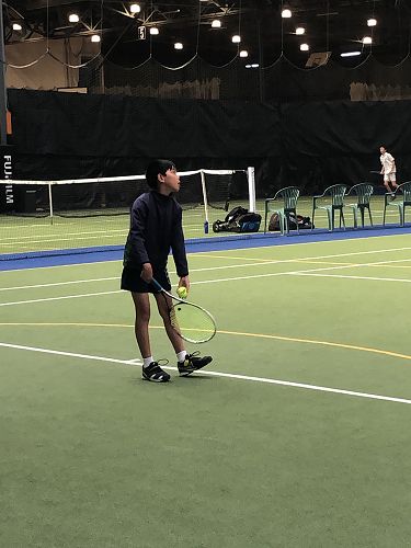 Bilal lining up to serve