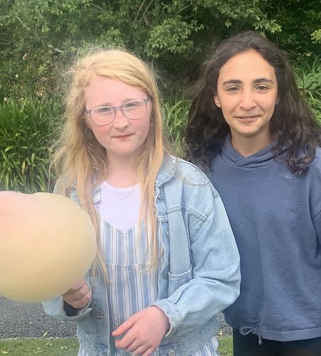 Lily Cottle and Jela Talahma try one of the many candy floss flavour options.