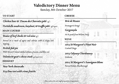 Valedictory Dinner - 8 October 2017