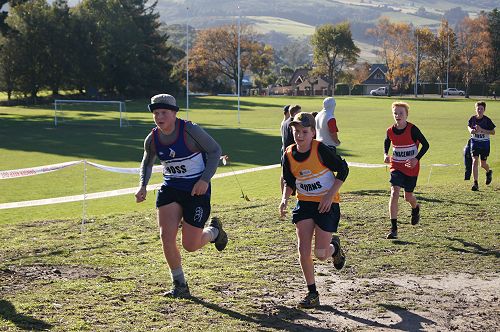Nearly there - students make it up the hill to the final straight