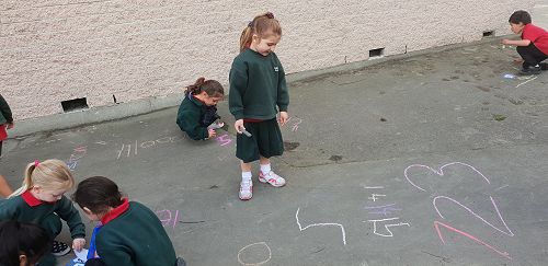 Chalk words and numbers