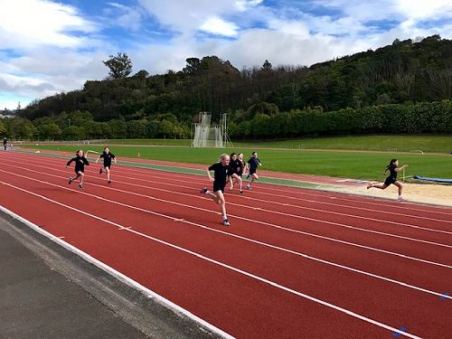 Students competing in the sprints.