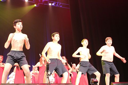 Boys leading the Haka!