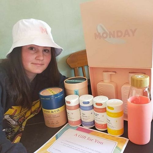 Erin, our winner, with her prize pack from Zuru Toys