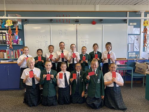 Year 7 students made “red envelopes”