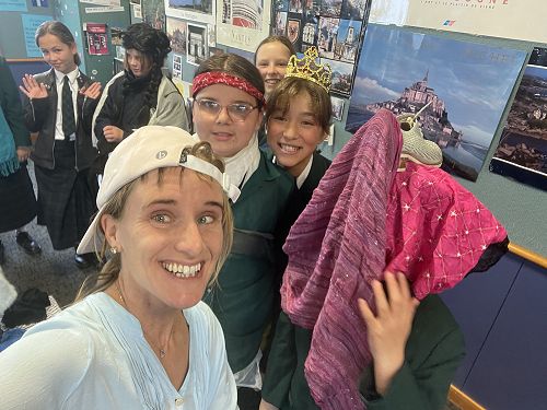 Our year 7 Queen Nini and her loyal and sometimes mysterious subjects.