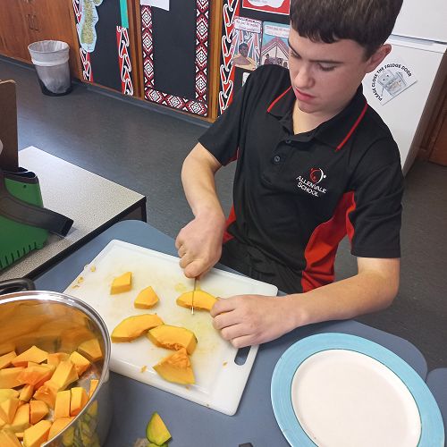 Jacob was a dab hand at cutting soft pumpkin. It was great to see him focus so intently on the task in hand.