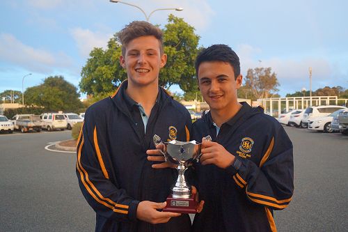 Glen Beardsley (Capt) and Mackenzie Cox (V-Capt) with the Runner Up trophy