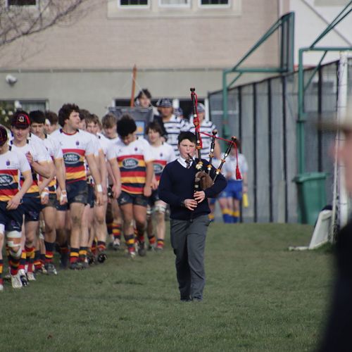 Mac piping the 1st XV out