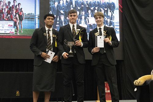 Aki Tuivailala, Oliver Mathis, and Ethan Johnson represent our Senior Sports Teams of the Year