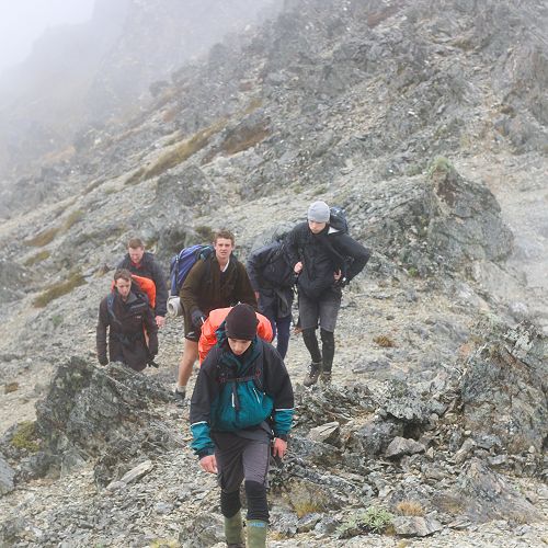 Walking down from the summit of Mt Campbell.&nbsp;