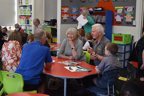 Students, Grandparents and friends enjoy time together