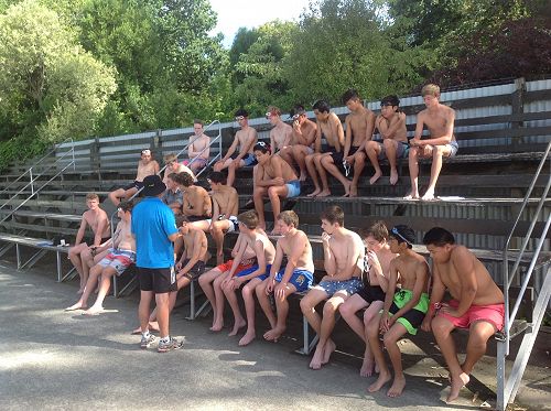 Mr McNaughton giving his class the brief for the days Aquatics lesson