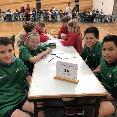 Year 5 O'Mathalon team (L-R) Matt Harris, Roree Latimer, Jacob Morris and Ruben Karawana