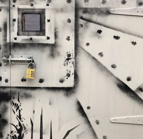 A detail of a work by Bruno Willis in Bath Street, Dunedin, supported by the DCC Arts & Creativity in Infrastructure Policy. Image