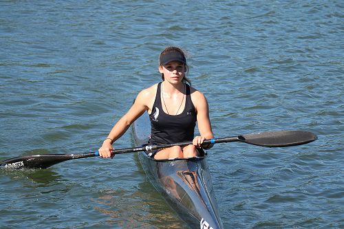 Tilly Pritchard in her kayak