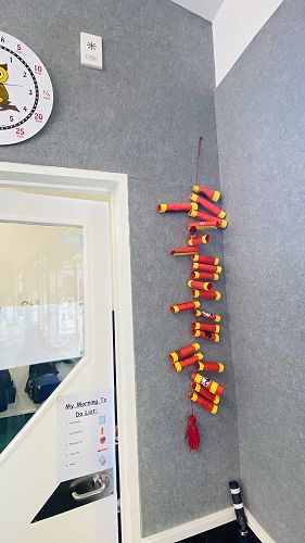 The year 1 classes completed Chinese New Year decoration