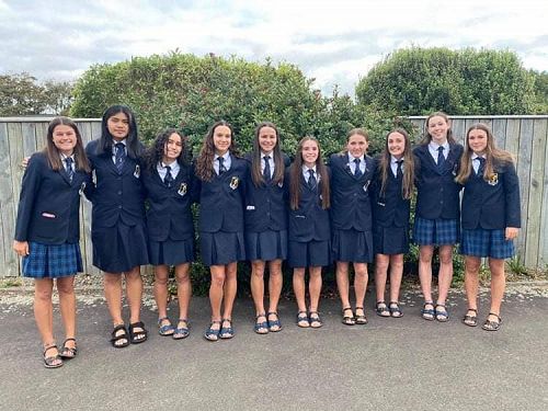 Senior A Volleyball girls ready for opening ceremony