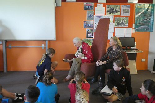 Grace presenting Jane with a beeswax wrap that we made for her.