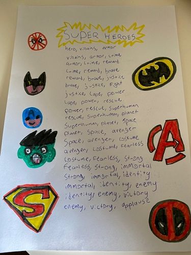 3 Word Form Poem "Super Heroes"