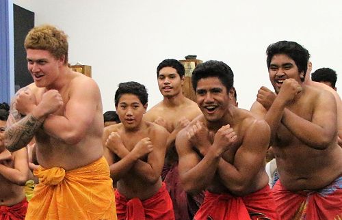 JOSM Looking directly into the camera, second from left is Zeke Faga-ieti at the Polyfest rehearsal.