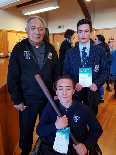 Tumai and Kiringaua with their Grandfather, Lehu Cassidy