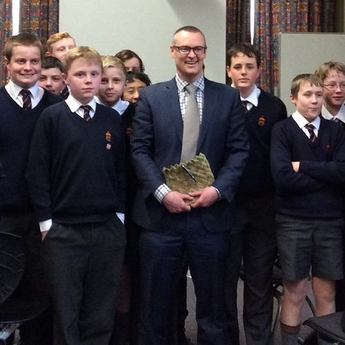 John McGlashan students with David Clark during a recent visit