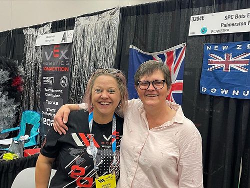 Katana Dunn with Michelle Hazeleger-Mollard, Kiwibots National Operations Manager
