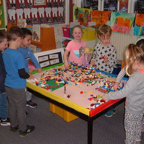Room 10 with their new Lego Table.