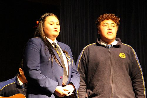 Kitto Cup - Senior Vocal Duet winners Te Puawaiora Nepe Apatu and Tayne Clarke.
