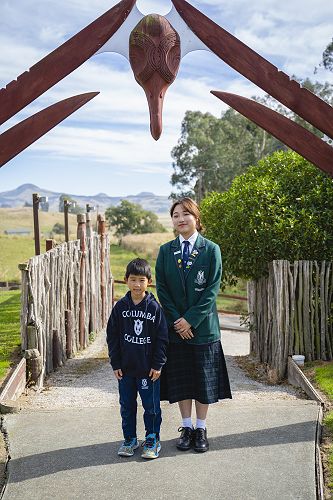 Amber (International Prefect) with our youngest international, Ricky