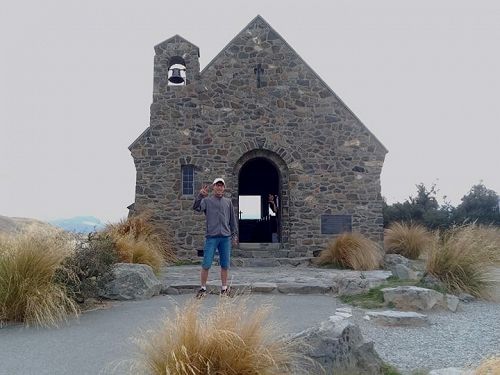 Riku Kadowaki at The Church of the Good Shepherd, Lake Tekapo