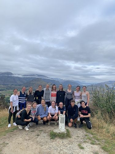 What a view!  Students at the top of Tobin's Track in Arrowtown.