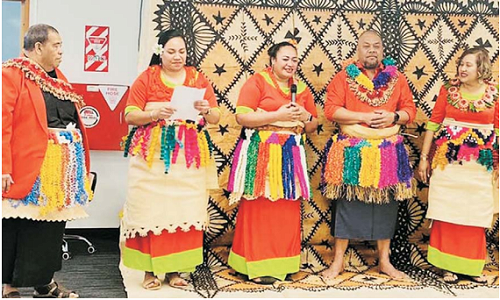 Siaola members preparing to sing during Tongan Language Week