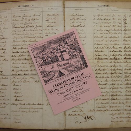 High Street Wesleyan Chapel and Pitt Street Church baptism register 1844-1972 held Methodist Archives.