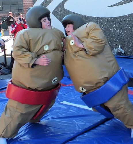 Sumo suits - student council and Marty Taylor