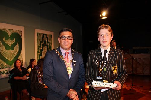 Lyan Magson - Proxem Accessit with Mayor Mike Tana