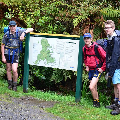 Year 12 group (Charlie, Will, Ben and Cullan) at the end of the track on day 4