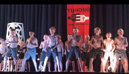 Our boys performing our new haka at the Tuhono Festival. 