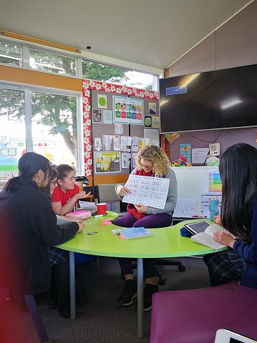 For 'Out Of My Mind', students designed their own communication board based on the main character's disabilities. This book, by Sharon Draper, is a thought-provoking book about a girl with cerebral palsy.